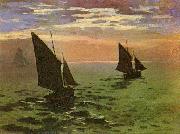 Claude Monet Fishing Boats at Sea USA oil painting artist